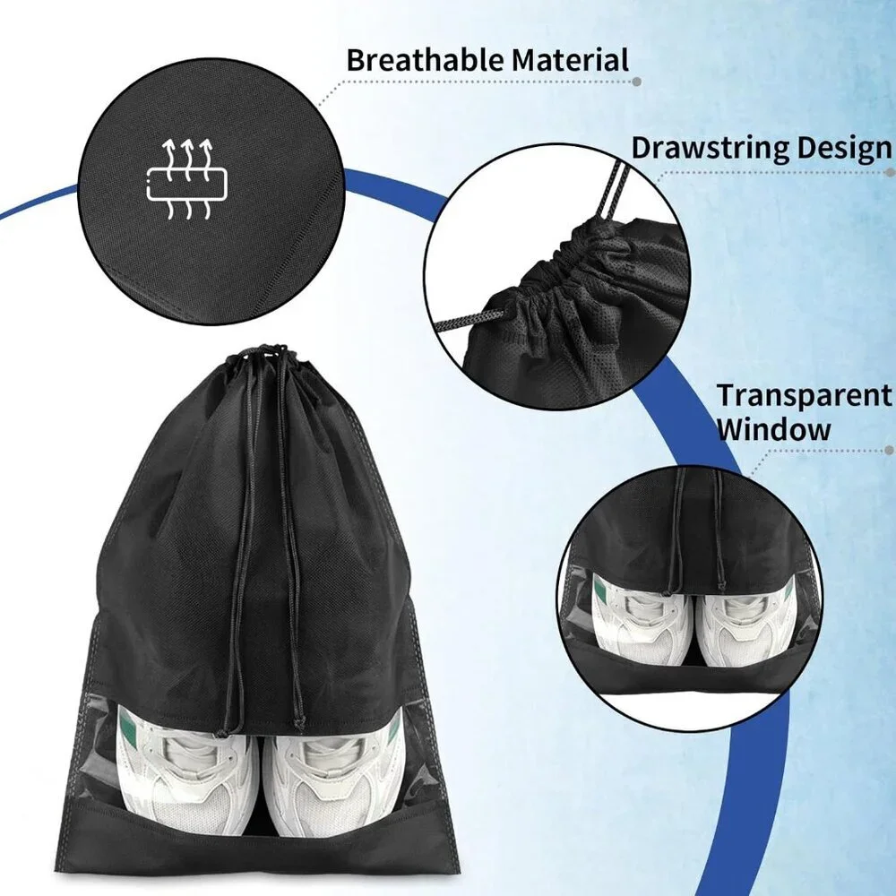 18 Pack Shoe Bags for Travel, Large Travel Shoe Bags for Packing with Clear Wind - Picture 3 of 7